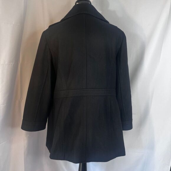 Michael Kors Black Double Breasted Wool Blend Classic Pea Coat Size XL - Picture 2 of 11